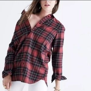 Madewell Slim Winslow Plaid Flannel | Cotton | Red & Black | Size Small